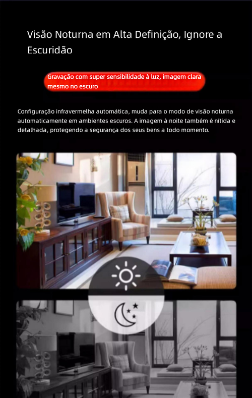 Câmera de Vigilância WiFi Sem Fio, Bateria Interna, Autonomia Sem Energia, Detecção Humana PIR