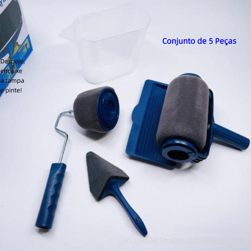 Rolo de pintura de esponja sem costura conjunto multifuncional cinco em um