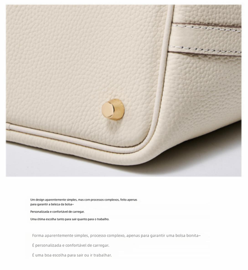 Bolsa balde de couro genuíno