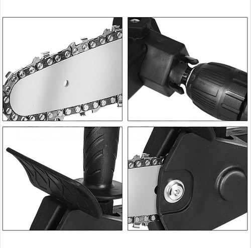 Adaptador conversor de furadeira para motosserra de 4 polegadas, mini motosserra elétrica portátil para uso doméstico, ideal para poda e jardinagem