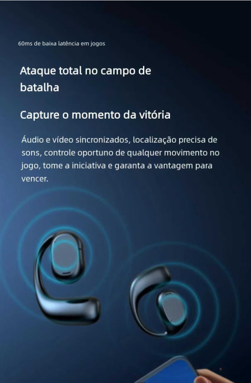 Auriculares Bluetooth Sem Fio Pretos