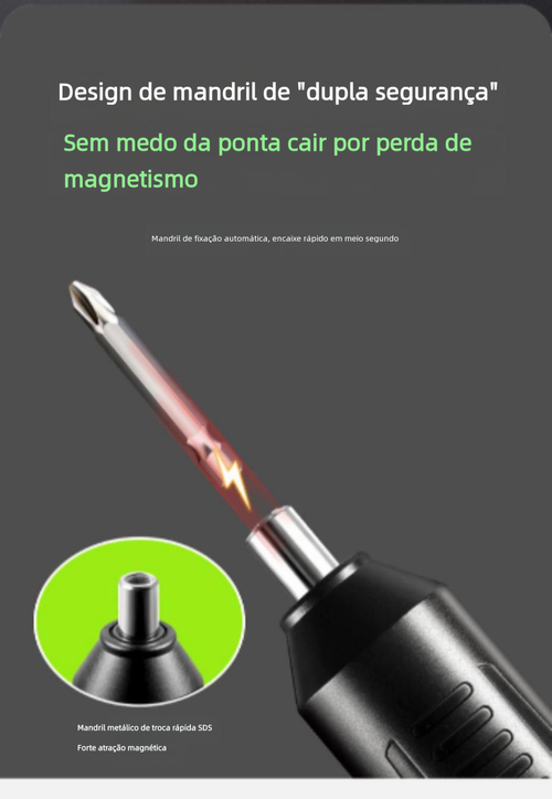 Chave de Fenda Elétrica Sem Fio Mini 3,6V, Bateria 2000mAh, Furadeira Multifuncional Doméstica com Brocas