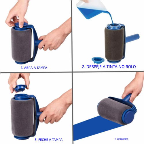 Rolo de pintura de esponja sem costura conjunto multifuncional cinco em um