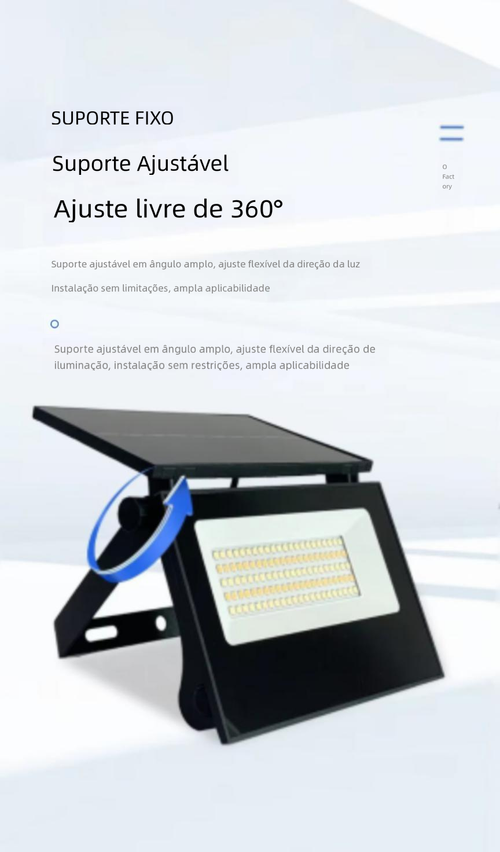Projetor LED Solar Dobrável | IP65 Impermeável | Sensor de Movimento | Regulável + Controle Remoto | Ra 90 | Para Jardim e Parede Externa