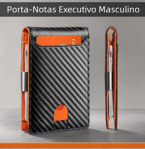 Carteira masculina em couro de fibra
