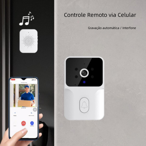 Campainha de vídeo sem fio com interfone