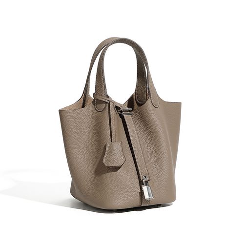 Bolsa balde de couro genuíno