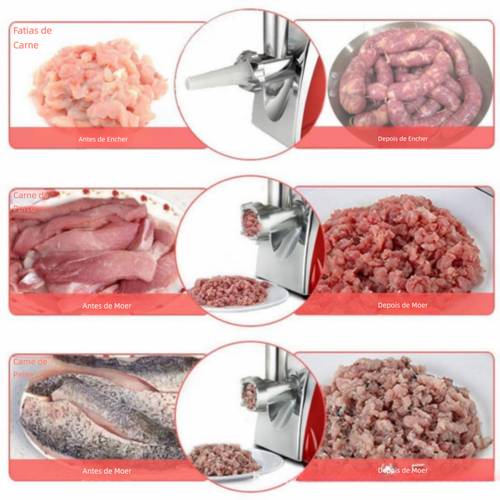 Moedor de carne elétrico multifuncional