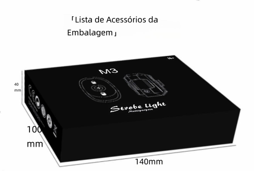 Luz Estroboscópica M3 LED Controlo Remoto, Luz de Voo Noturno para Drone, Moto, Carro e Bicicleta
