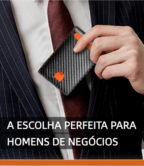 Carteira masculina em couro de fibra