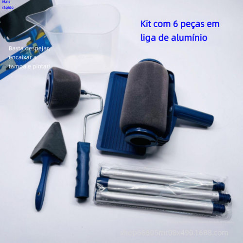 Rolo de pintura de esponja sem costura conjunto multifuncional cinco em um