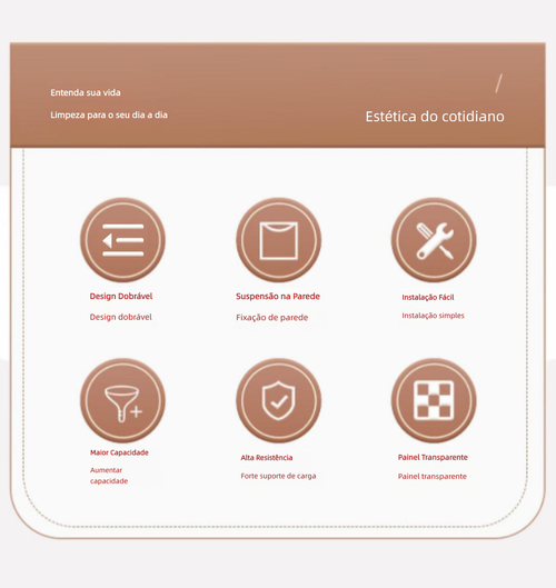 Lixeira de Parede para Cozinha, Dobrável, Recipiente para Resíduos Orgânicos, Armazenamento em Espaço Estreito, Fixação Adesiva sem Marcas, Ideal para Armários e Banheiros