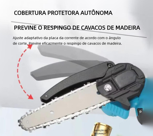 Mini motosserra sem fio e sem escovas de 6 polegadas