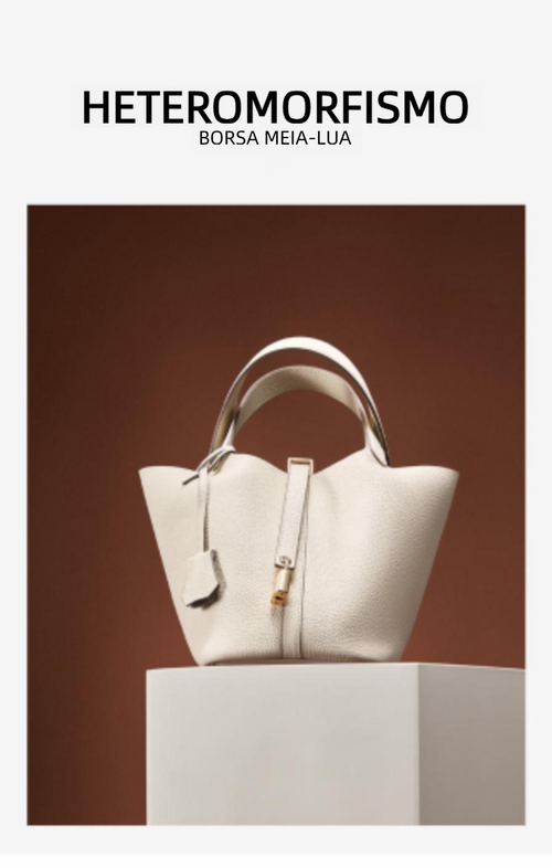 Bolsa balde de couro genuíno
