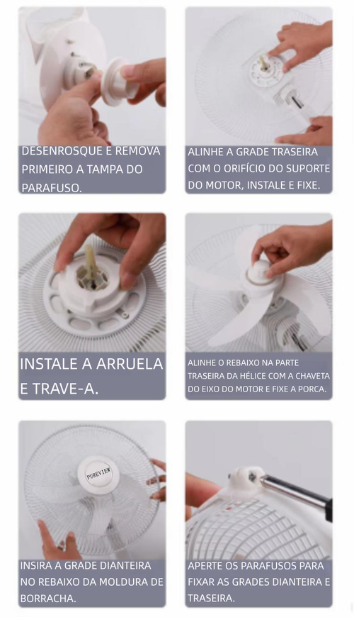 Ventilador solar com iluminação multifuncional para exterior e recarregável