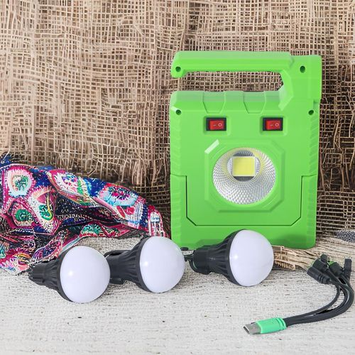 Carregador Portátil Solar, 2400mAh, Bateria Recarregável 18650, Lanterna de Liga de Alumínio, com 2 Lâmpadas LED Brinde
