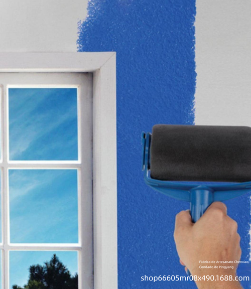 Rolo de pintura de esponja sem costura conjunto multifuncional cinco em um