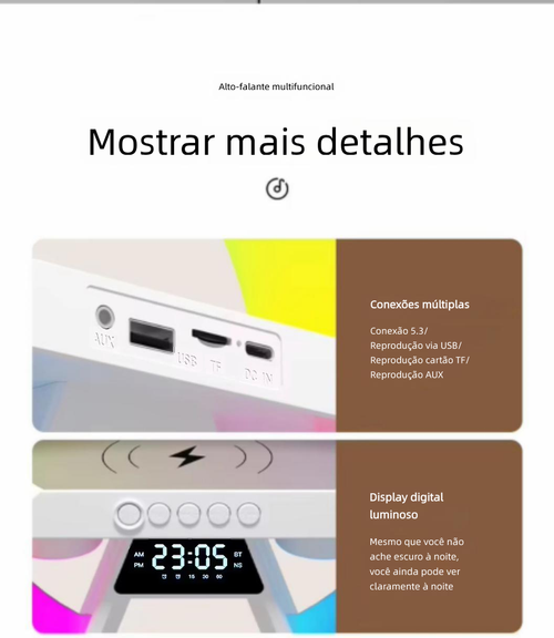 Luz Ambiente com Alto-falante Bluetooth