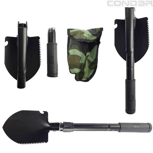 Pá militar dobrável portátil para jardinagem, pesca e emergência, equipamento de aventura ao ar livre