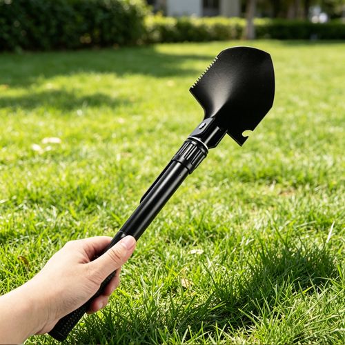 Pá militar dobrável portátil para jardinagem, pesca e emergência, equipamento de aventura ao ar livre