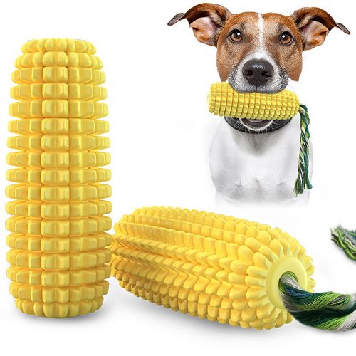Brinquedo para Pets: Milho Sonoro, Mordedor para Limpeza Dental, Escova de Cachorro e Corda de Algodão em TPR, Ideal para Cães e Gatos