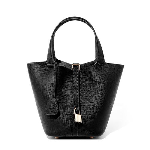 Bolsa balde de couro genuíno