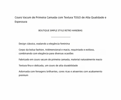 Bolsa balde de couro genuíno
