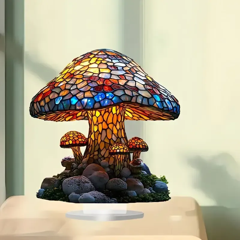 46 Lampe de table champignon colorée