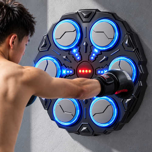 Black Six-Pad LED Wall Fitness Reaction Trainer