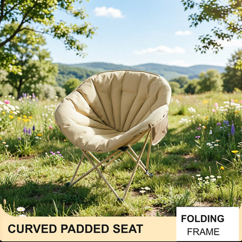 Beige Folding Camping Chair