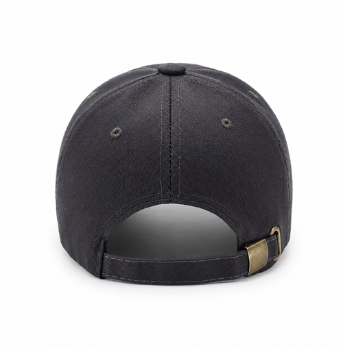 Charcoal Grey Embroidered Adjustable Baseball Cap