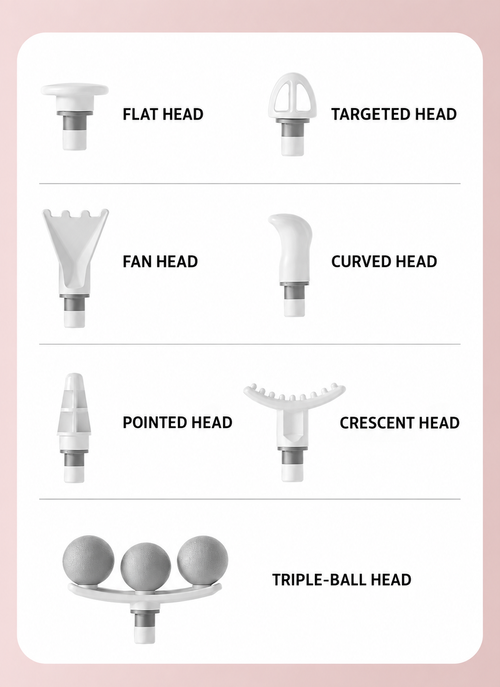 Handheld Massage Gun with 6 Speed Settings and Interchangeable Heads