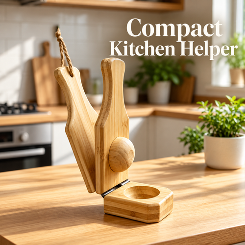 Foldable Wooden Kitchen Press and Grinding Tool