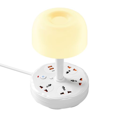 Euro-Plug Desk Lamp with Integrated Power Socket Base
