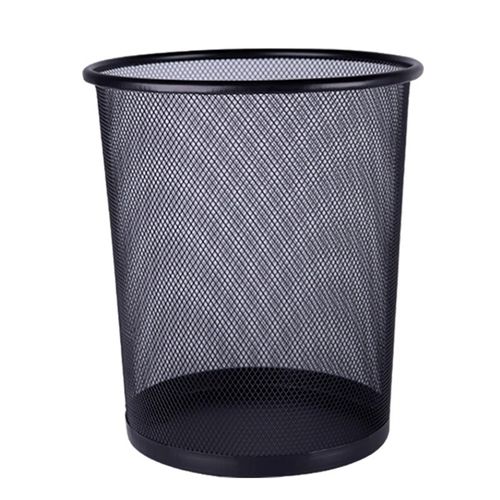 Black 12 L Open-Top Metal Mesh Waste Bin