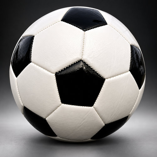 Size 5 Black and White PVC Football with Pump Set