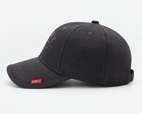 Charcoal Grey Embroidered Adjustable Baseball Cap