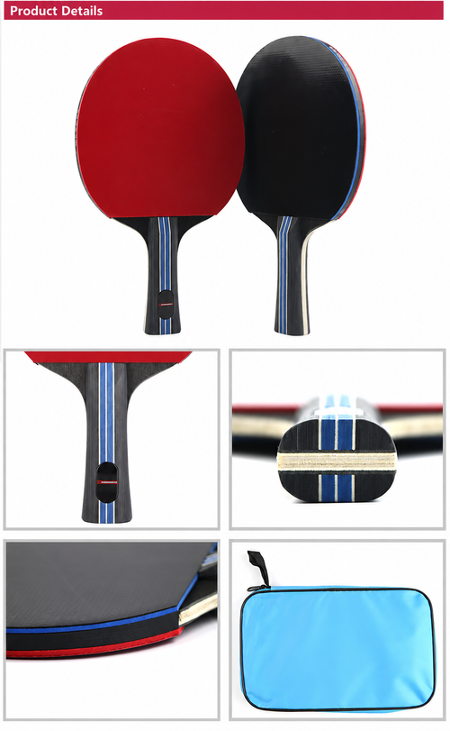 Short-Handle Table Tennis Set with 2 Paddles, 5 Balls and Bag