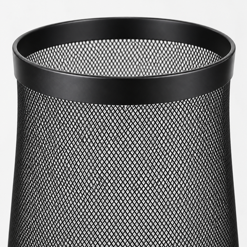 Black 12 L Open-Top Metal Mesh Waste Bin