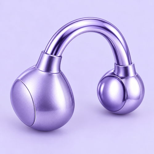 Purple Open-Ear Clip Bluetooth Earbuds with Charging Case