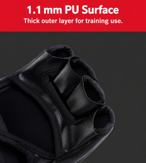 Black Fingerless MMA Training Gloves