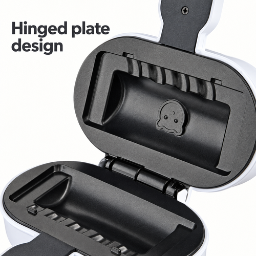 Compact Sandwich Maker - White | Hinged Plates & Handle Latch