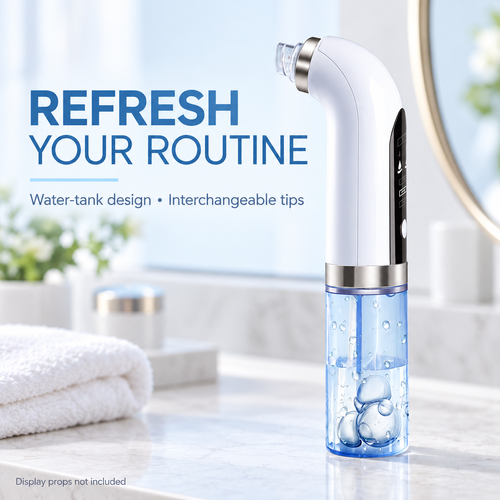 SX-128A Water-Tank Facial Cleansing Device with 6 Interchangeable Tips