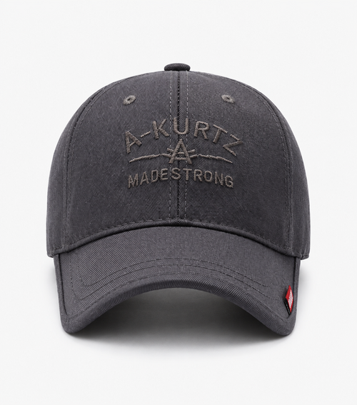 Charcoal Grey Embroidered Adjustable Baseball Cap