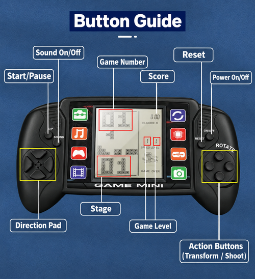 Black 3.5-Inch Handheld Block Game Console