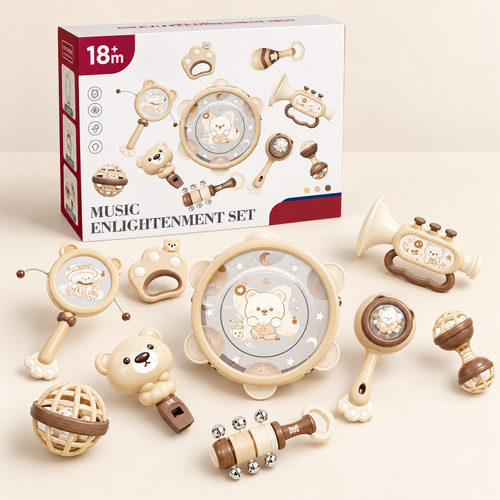 Bear-Themed Music Rattle Toy Set (18m+)