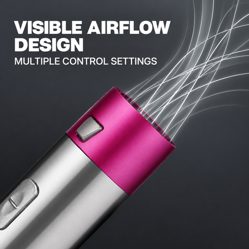 5-in-1 Hot Air Hair Styler and Dryer Brush with 5 Interchangeable Attachments