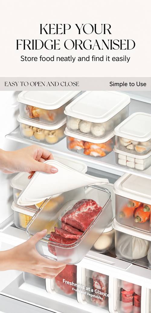 6-Piece Clear Refrigerator Food Storage Box Set