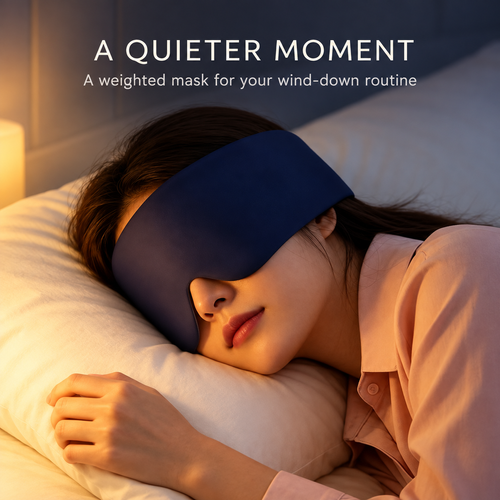 Navy Weighted Eye Mask for Rest & Travel