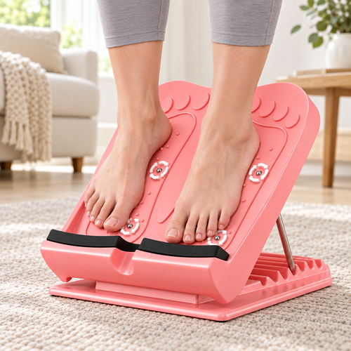 Pink Adjustable Folding Calf Stretch Board